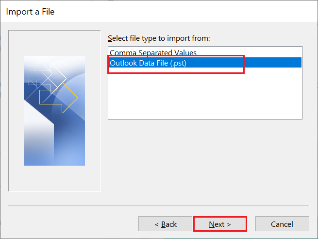 Outlook data file