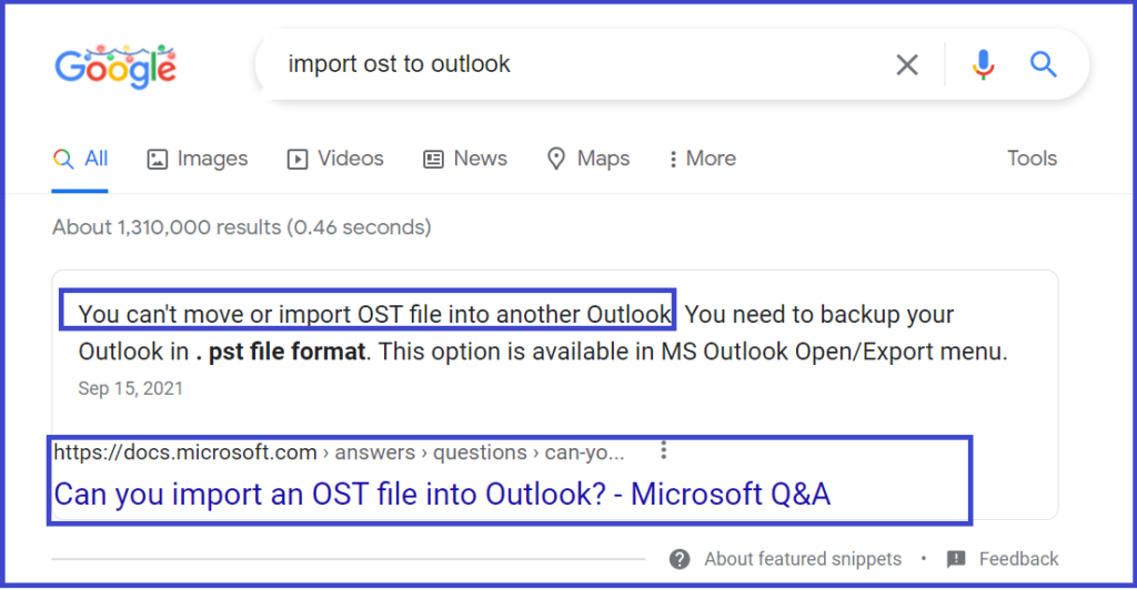 ost to outlook
